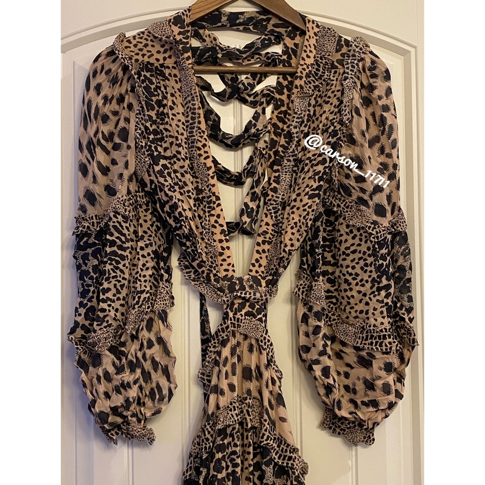 Zimmermann Allia Leopard Cutout Dress AU1/S - Picture 7 of 12
